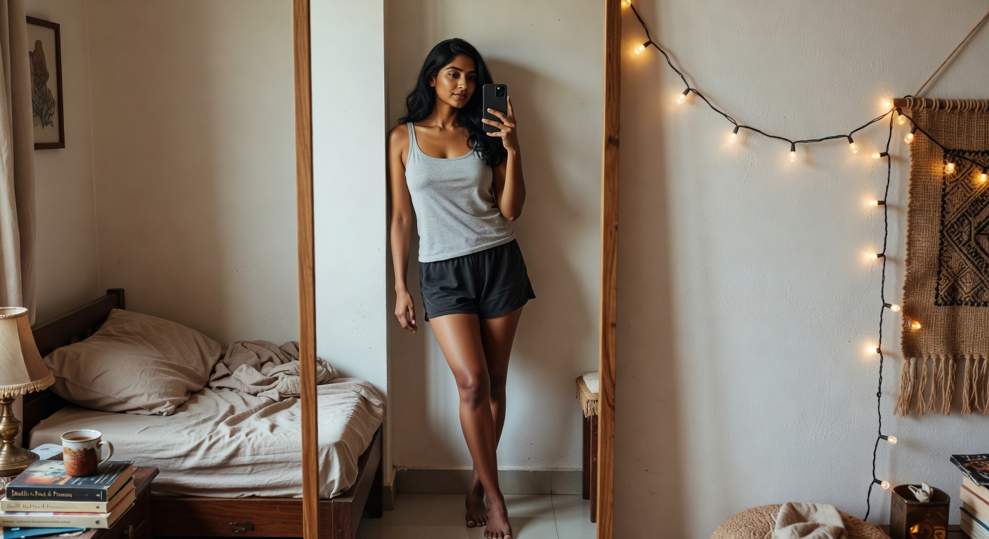 Priya from Delhi Bedroom Selfies — Hot Indian Nude Photos - photo 9