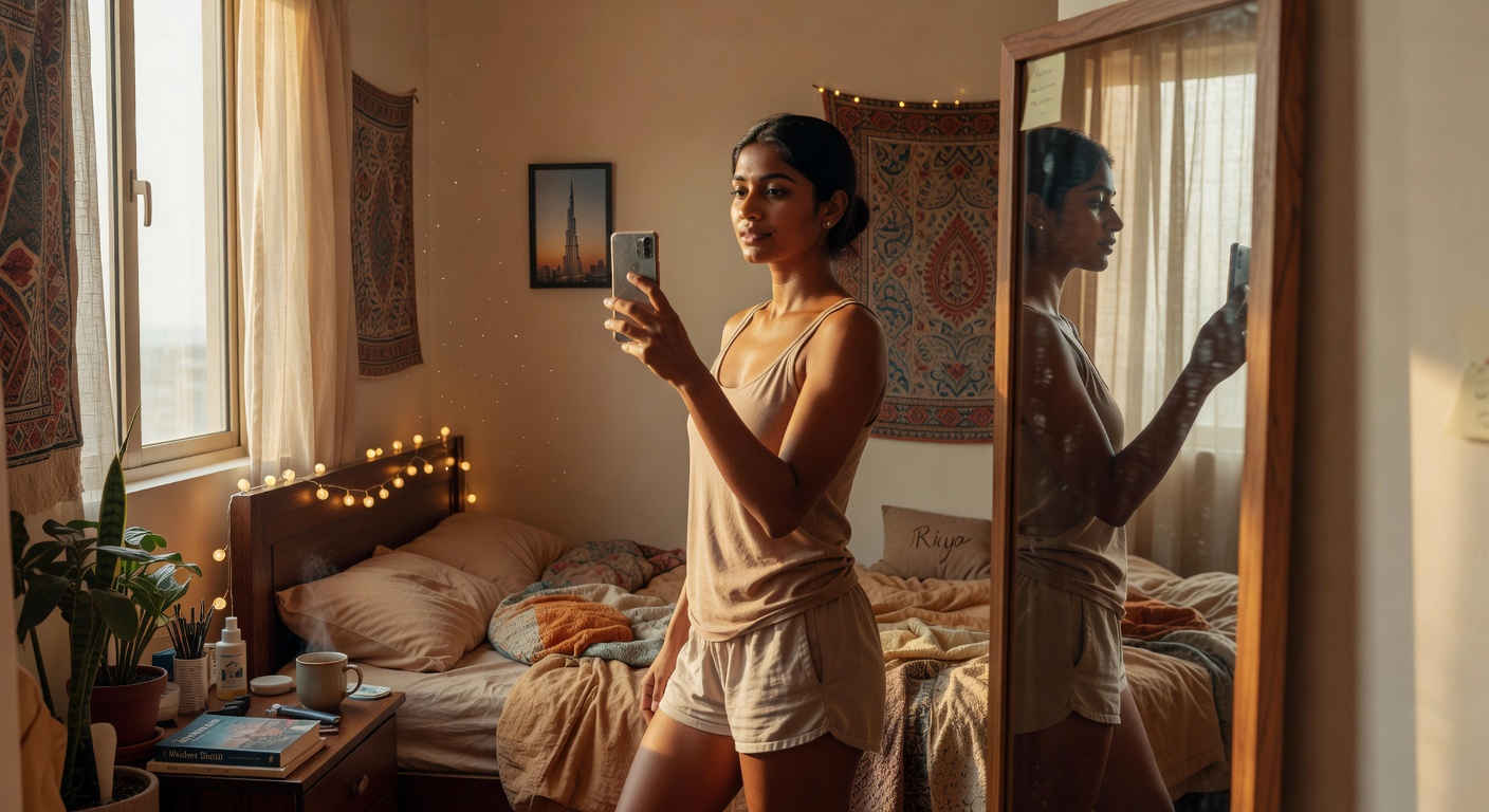 Riya from Dubai NRI Bedroom Selfies — Hot Indian Nude Photos - photo 5