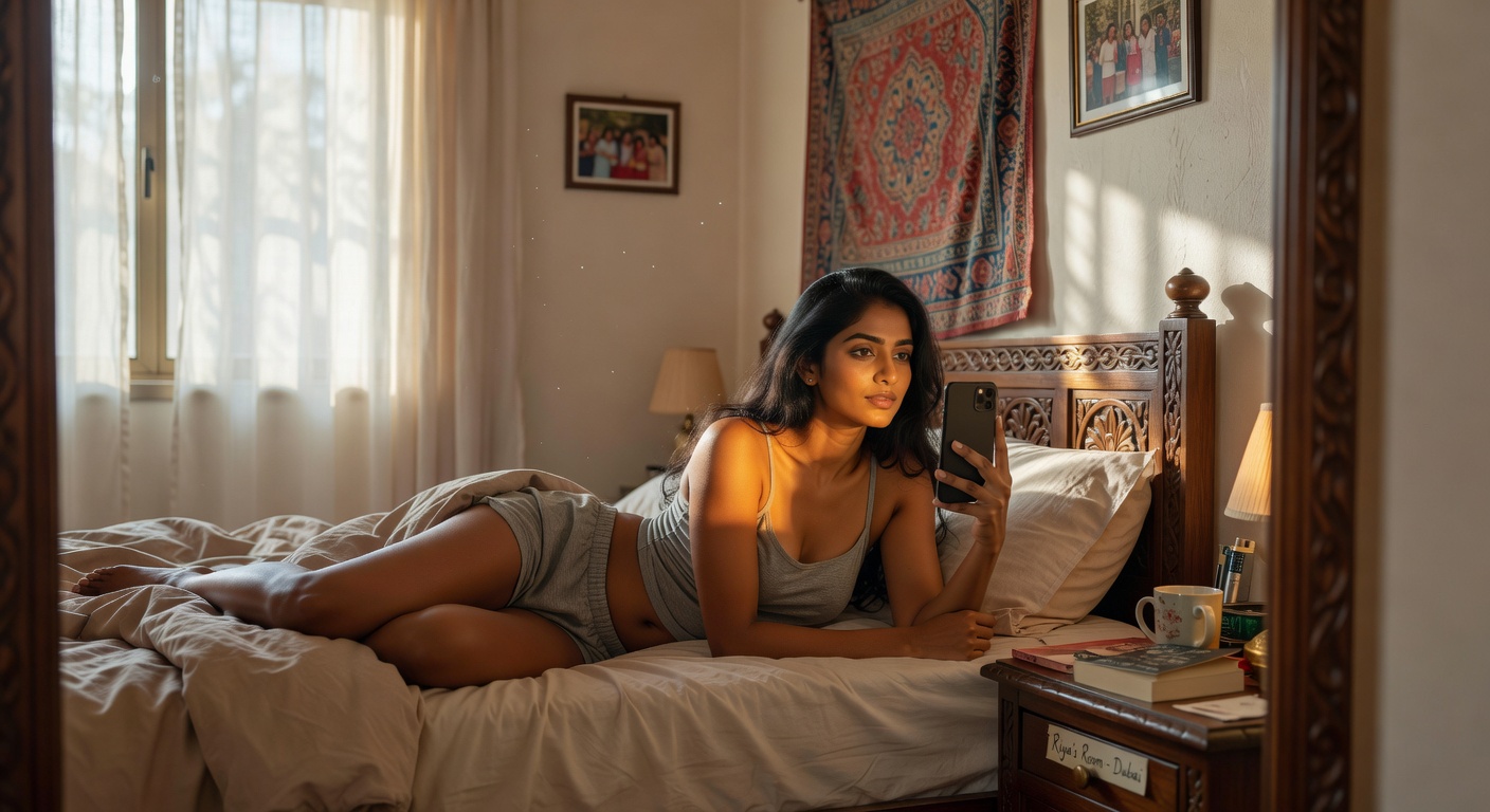 Riya from Dubai NRI Bedroom Selfies — Hot Indian Nude Photos - photo 6