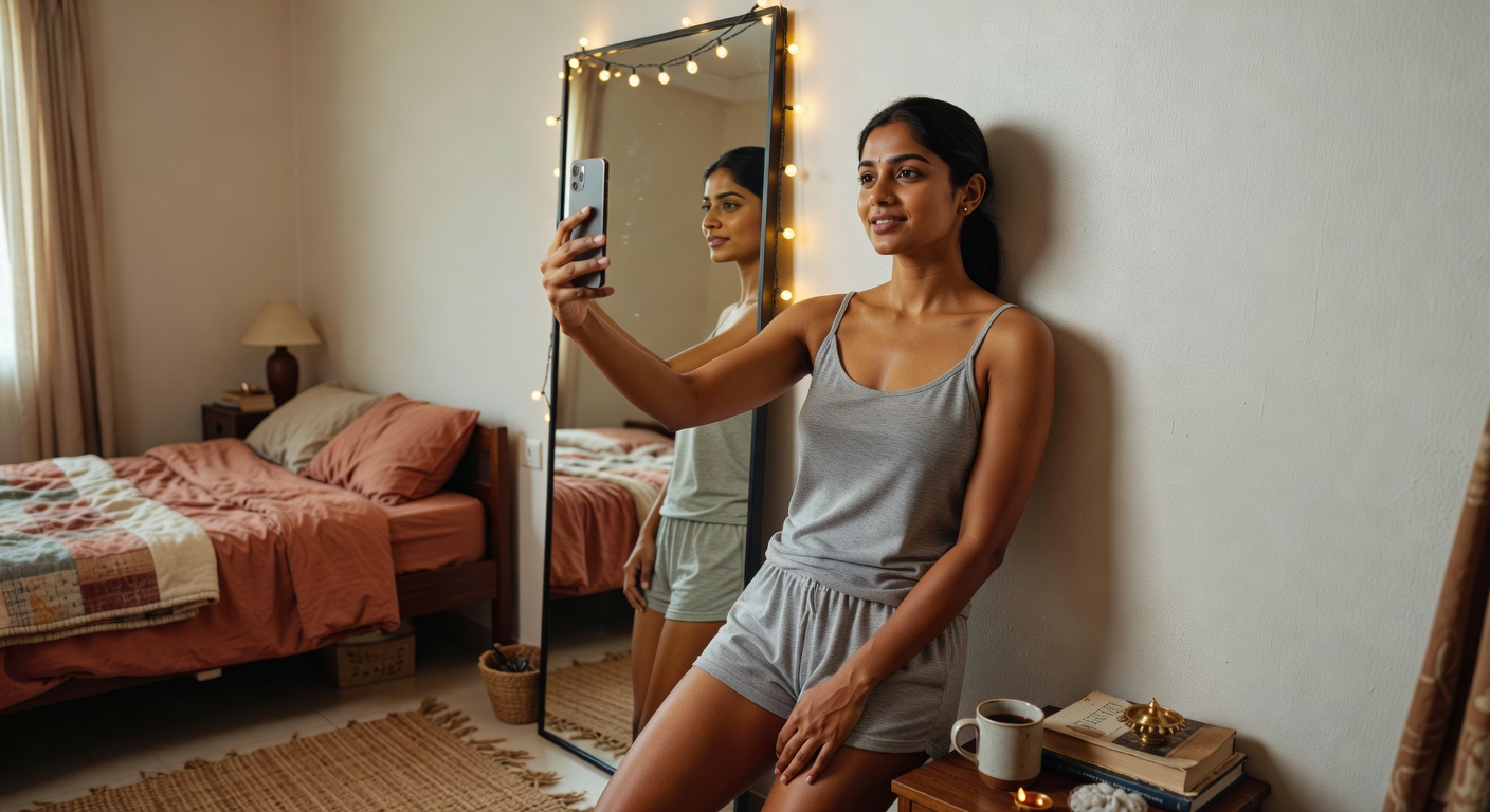 Riya from Dubai NRI Bedroom Selfies — Hot Indian Nude Photos - photo 9