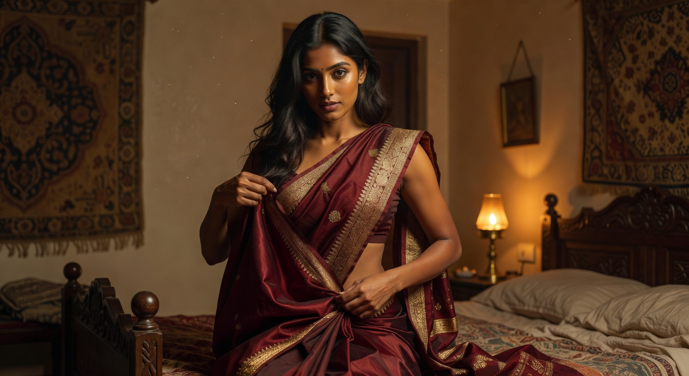 Sexy Desi Babe Undressing — Saree Strip - photo 10