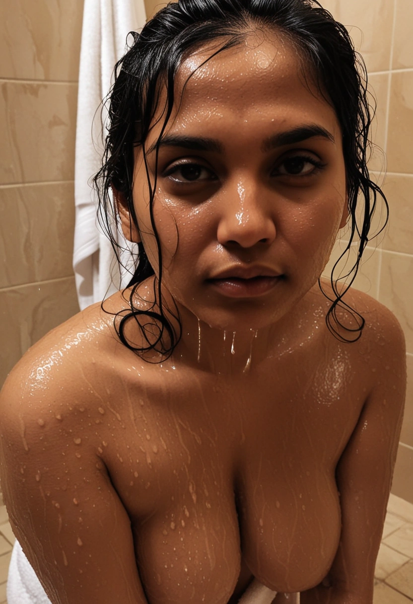 Priya's Steamy Wet Body in Chennai Bathroom