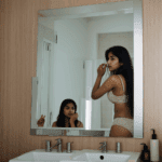 An Indian girl's personal journey of beauty and identity captured in her bathroom mirror reflection.